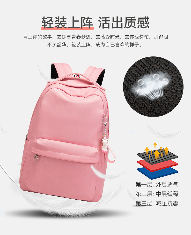 醇龙双肩包女新款2020防泼水高密度尼龙 旅游休闲小背包适用女包批发醇龙箱包--专业生产箱包18年